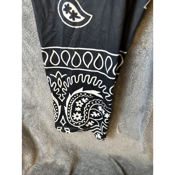 Women’s Plus Paisley Print Pants Stretch Ankle Black White Size 4XL‎ - Picture 3 of 7